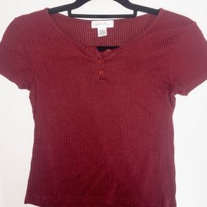 Tilly’s Girls Maroon White Fawn Top